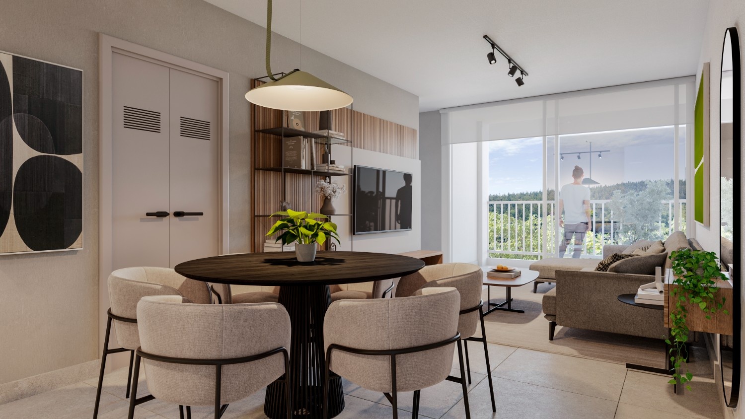 Sala comedor de apartamento en Torre A de Pen&iacute;nsula Norte en Paseo del Norte.