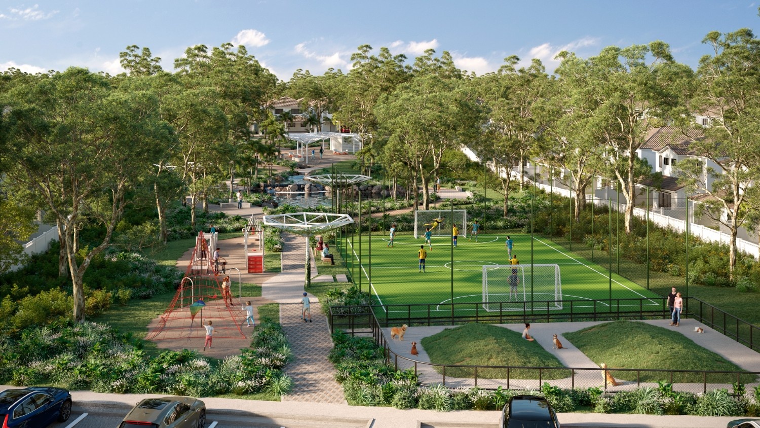&Aacute;rea social y deportiva del desarrollo Noura Residences en Paseo del Norte.